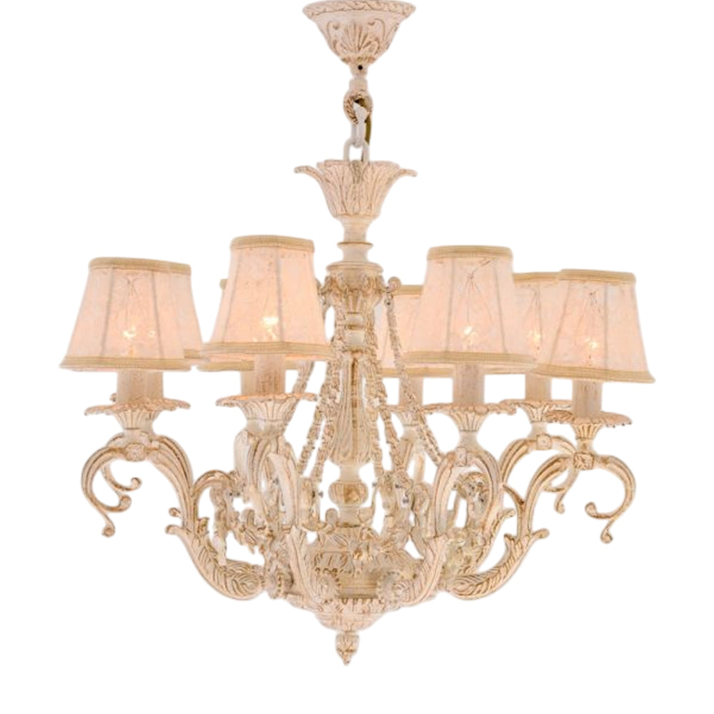 نجفة فرساي، 8 لمبات، ألومنيوم، 64×80 سم أبيض من قنديل مصر - Versaille Chandelier, 8 Lights, Aluminum, 64×80cm Whitey|Kandil Egypt